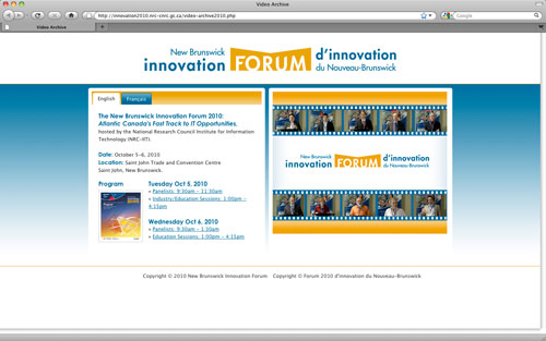 NRC NB Innovation Forum 2010